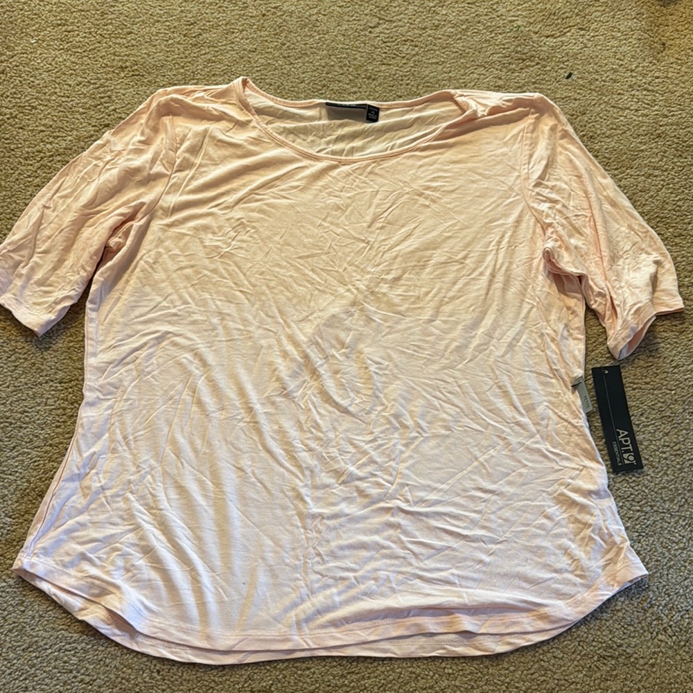 Apt. 9 Pink 3/4 Sleeve Relaxed T-Shirt